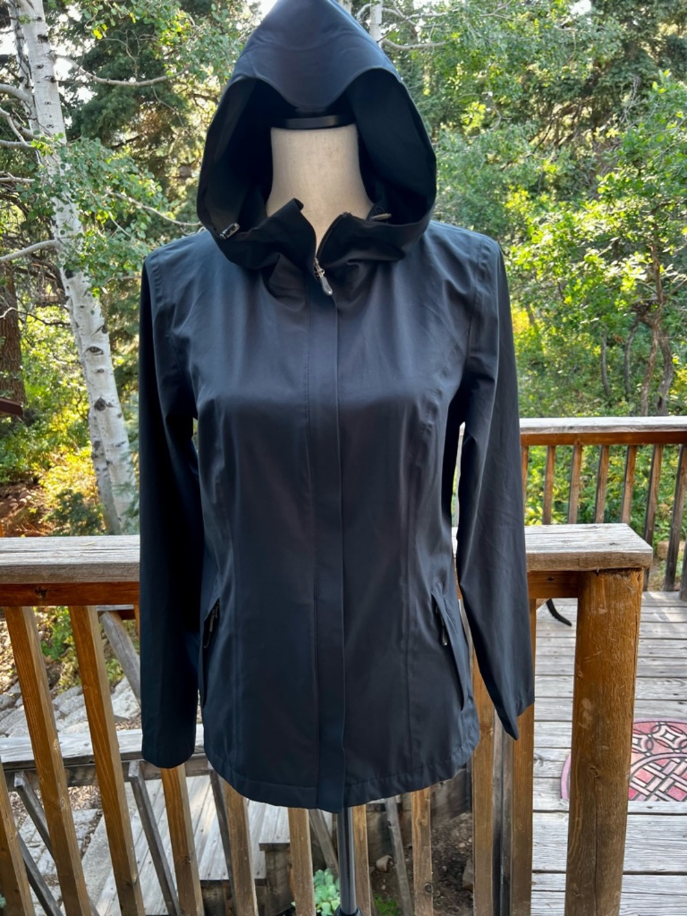32 Degrees Waterproof Lightweight Women's Black Hooded Jacket